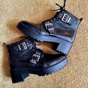 Black Buckle Boots